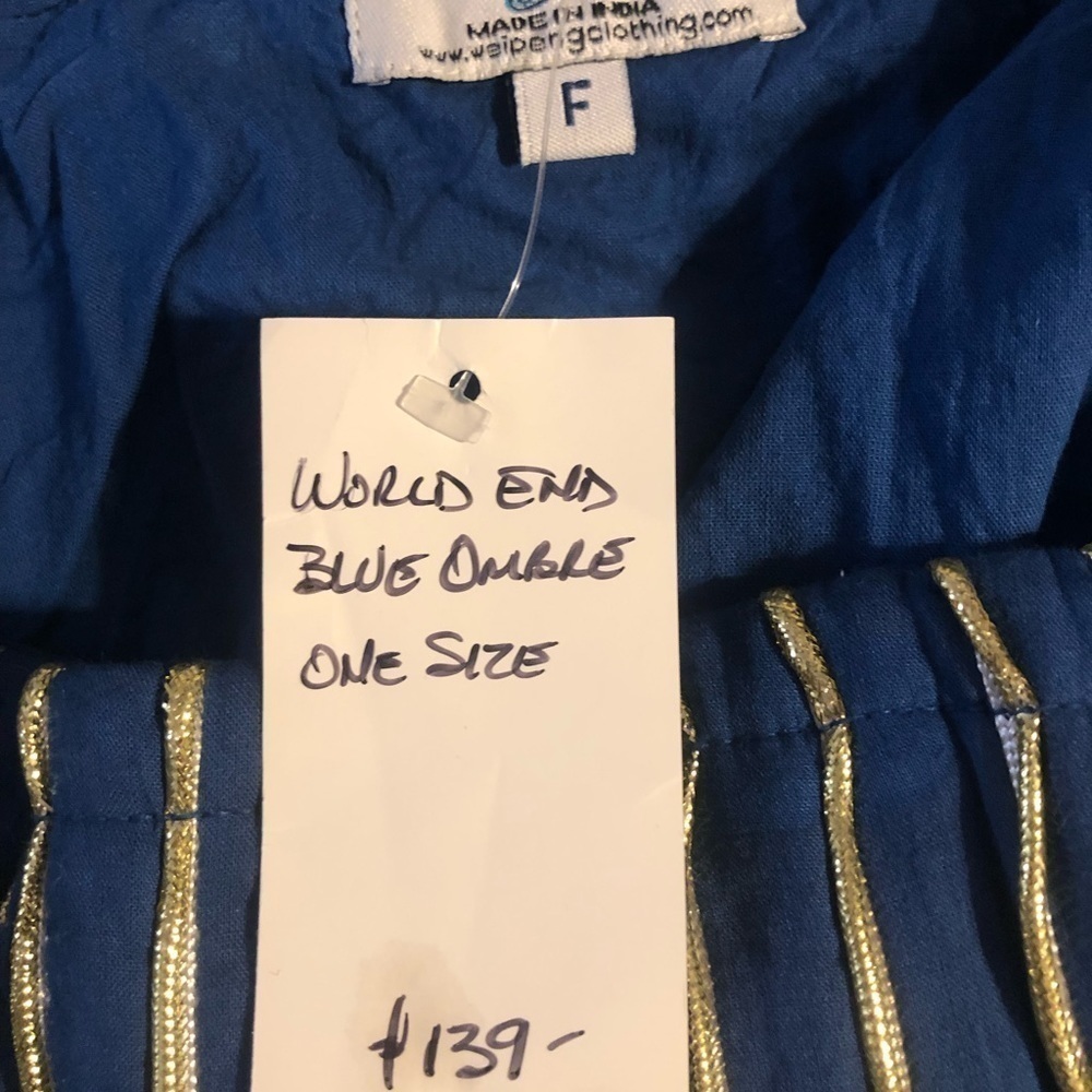 Gorgeous A Line Maxi Skirt Blue Ombré/Gold By Wei Peng - Picture 10 of 10